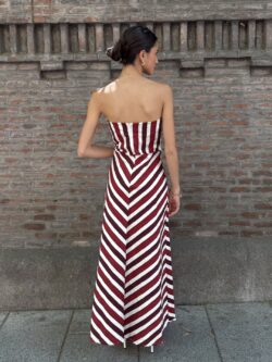 Vestido Palabra de Honor Rayas - Imagen 4