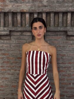 Vestido Palabra de Honor Rayas - Imagen 2