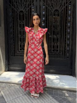 Vestido Largo Palmera Coral