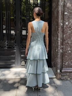 Vestido Volantes de Rayas Aguamarina - Imagen 6
