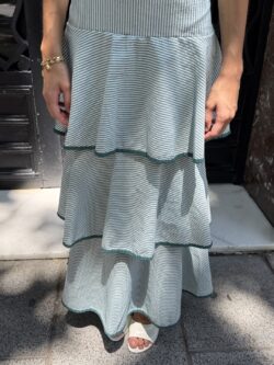 Vestido Volantes de Rayas Aguamarina - Imagen 5