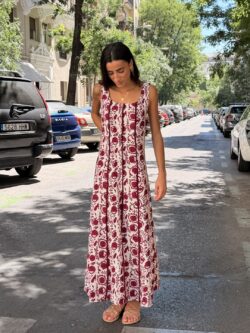 Vestido Floral Granada Burdeos