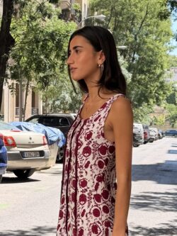 Vestido Floral Granada Burdeos - Imagen 2