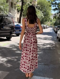 Vestido Floral Granada Burdeos - Imagen 4