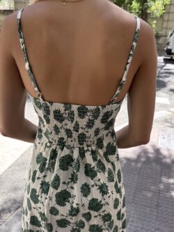 Vestido Largo Floral Clavel Verde - Imagen 5