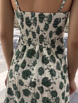 Vestido Largo Floral Clavel Verde - Imagen 4