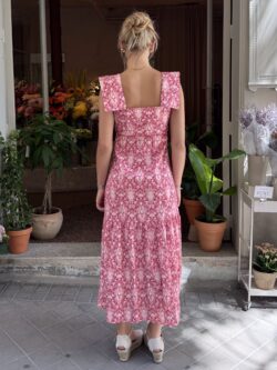 Vestido Midi Damasco Rosa - Imagen 3