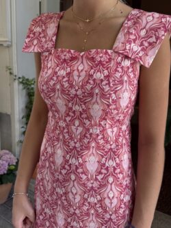 Vestido Midi Damasco Rosa - Imagen 2