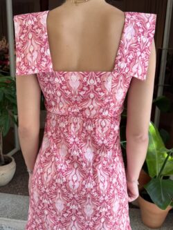 Vestido Midi Damasco Rosa - Imagen 4