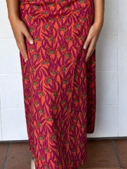 Falda Estampada Ginkgo Coral - Imagen 2