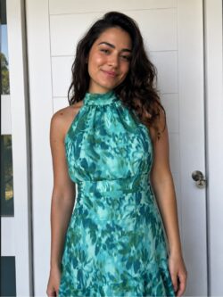 Vestido Halter Acuarela Turquesa - Imagen 2