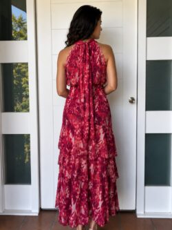 Vestido Halter Acuarela Coral - Imagen 3