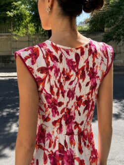 Vestido Midi Floral Lirio Fucsia - Imagen 5