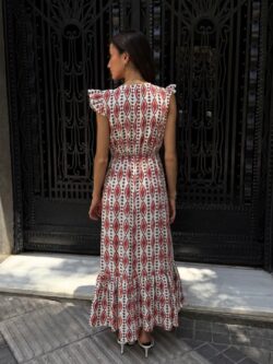 Vestido Largo Palmera Teja - Imagen 6