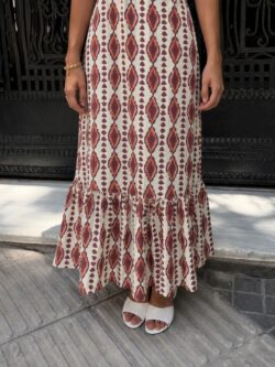 Vestido Largo Palmera Teja - Imagen 3