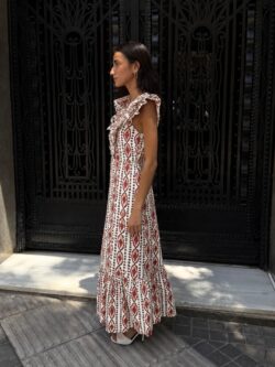 Vestido Largo Palmera Teja - Imagen 4