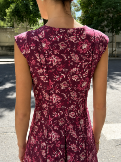 Vestido Midi Floral Lirio Granate - Imagen 5