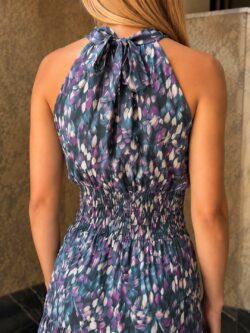 Vestido Halter Pétalo Verde Esmeralda - Imagen 3