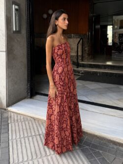 Vestido Verona Floral Granate