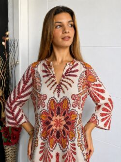  Vestido Midi Kafka Coral - Imagen 2