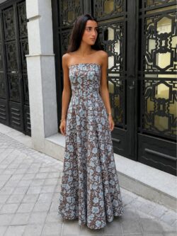 Vestido Verona Floral Celeste