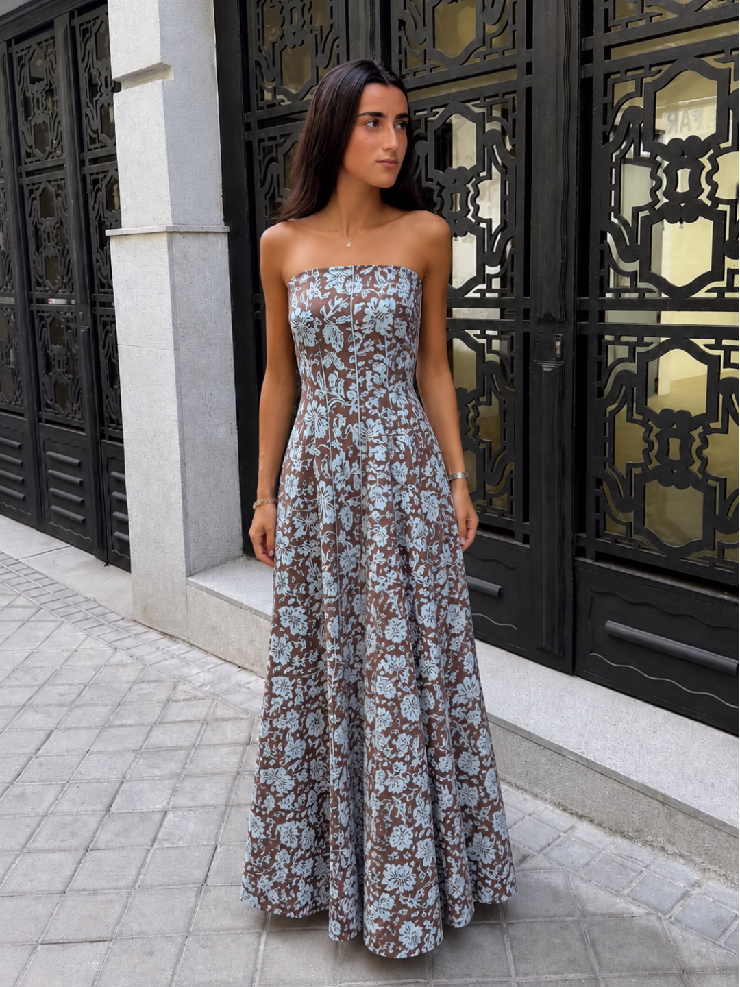 Vestido Verona Floral Celeste