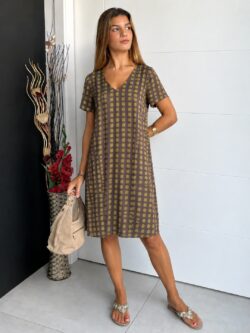 Vestido Corto Oliva Topo