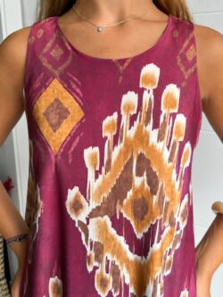Vestido Atlas Seda Fría Berenjena - Imagen 3