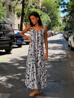 Vestido Floral Granada Azul - Imagen 4