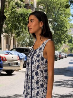 Vestido Floral Granada Azul - Imagen 3