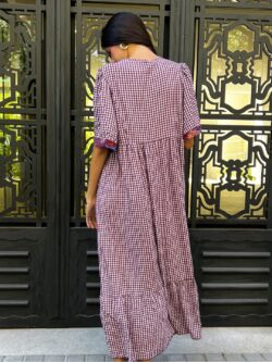 Vestido Vichy Boho Granate - Imagen 4