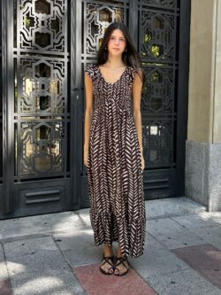 Vestido Nara Espiga Chocolate