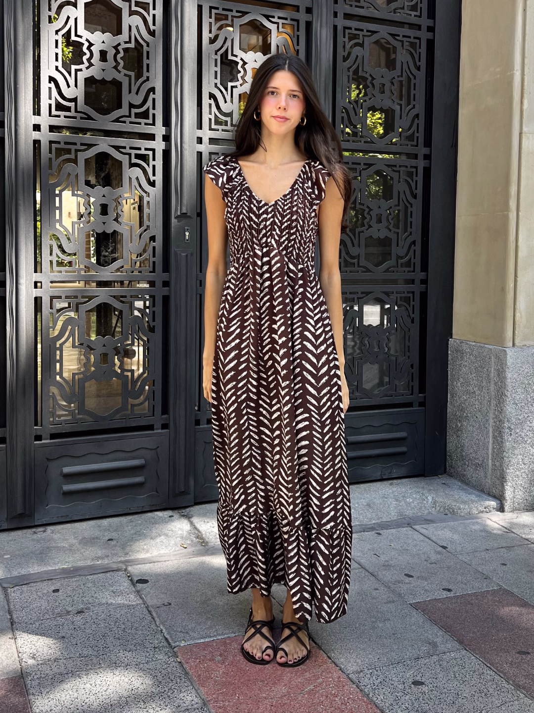 Vestido Nara Espiga Chocolate