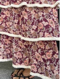 Vestido Retro Volantes Burdeos - Imagen 4