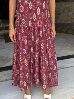 Vestido Kioto Floral Burdeos - Imagen 3
