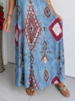 Vestido Atlas Seda Fría Azul - Imagen 4