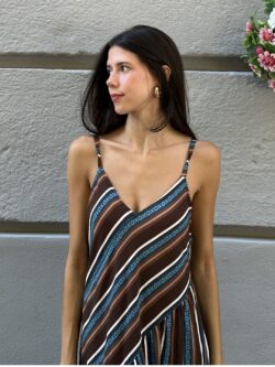 Vestido Rayas Capri Chocolate - Imagen 2