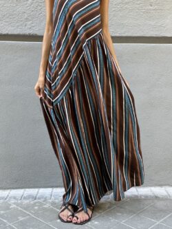 Vestido Rayas Capri Chocolate - Imagen 4