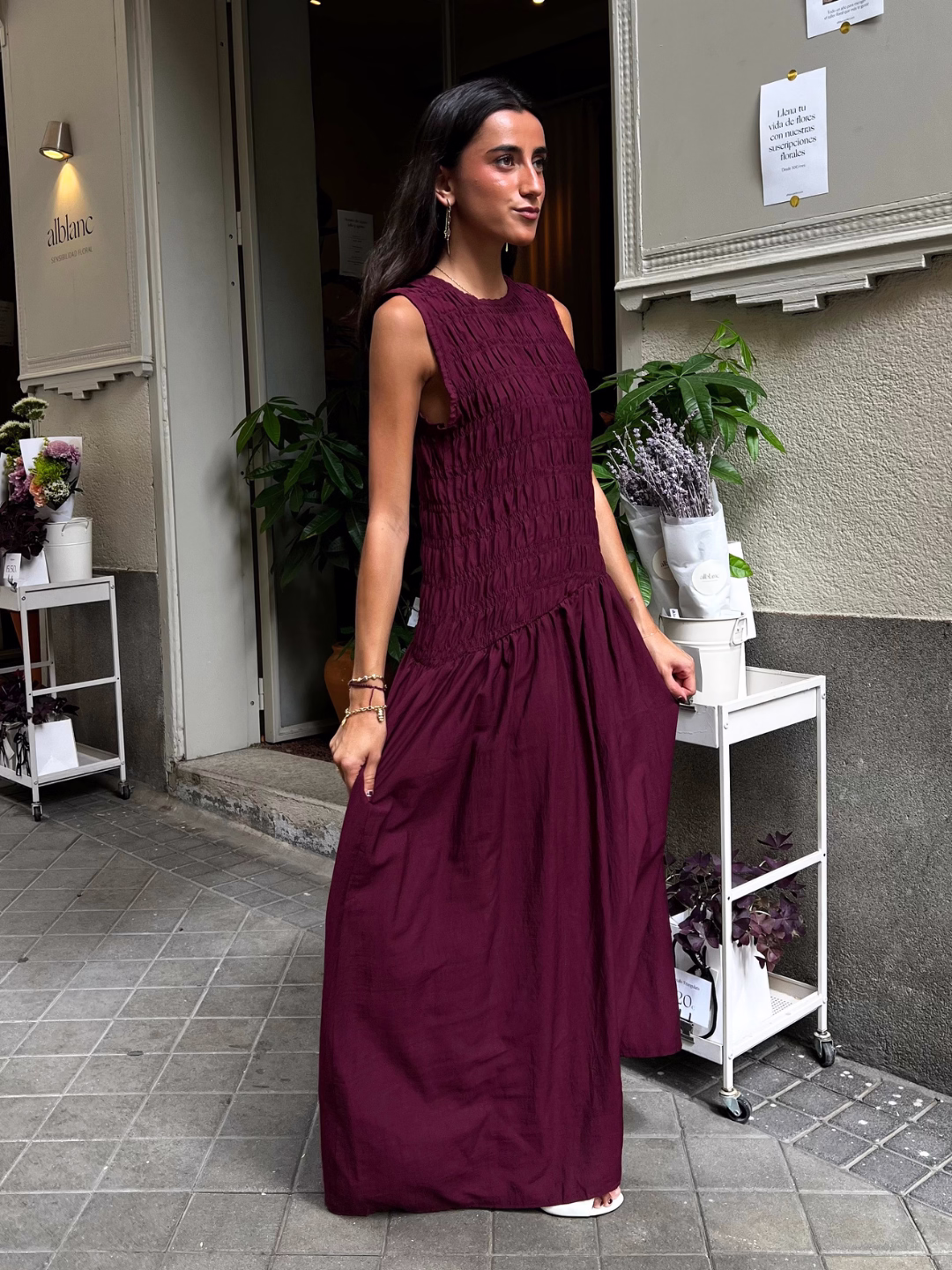 Vestido Largo Odisea Burdeos