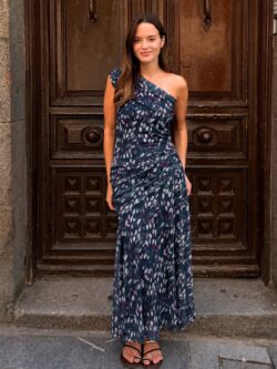 Vestido Pétalo Tul Verde Botella - Imagen 3