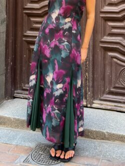 Vestido Halter de Gasa Verde Botella - Imagen 4