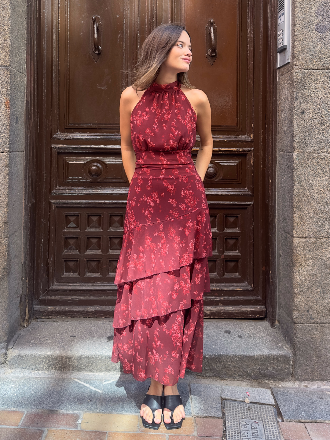 Vestido Dahlia Granate Floral
