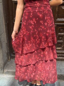 Vestido Dahlia Granate Floral - Imagen 3
