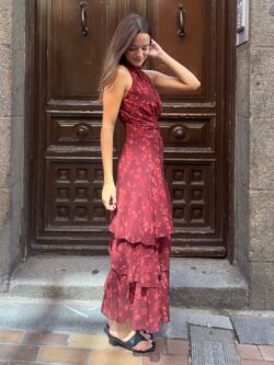 Vestido Dahlia Granate Floral - Imagen 4