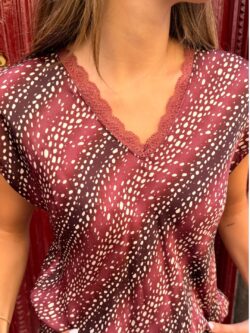 Blusa Vittoria Efecto Seda Burdeos - Imagen 2