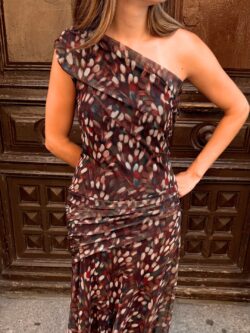 Vestido Pétalo Tul Marrón Chocolate - Imagen 2
