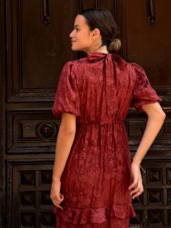 Vestido Sabine Rojo Borgoña - Imagen 4