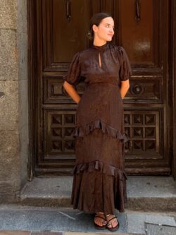 Vestido Sabine Marrón Chocolate - Imagen 2