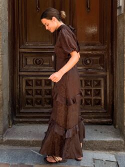 Vestido Sabine Marrón Chocolate - Imagen 4