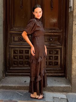 Vestido Sabine Marrón Chocolate - Imagen 3